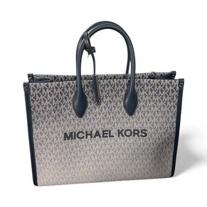 Michael Kors Navy and Gray Logo Tote